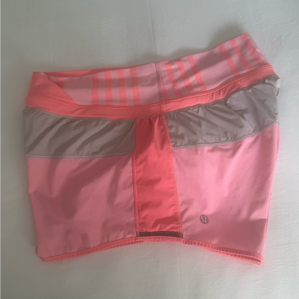 lululemon athletica Coral and Gray Athletic Shorts